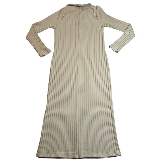 Old Navy Ribbed Knee Length Shirt Dress Size Small Academia Casual Neutral - Picture 2 of 8
